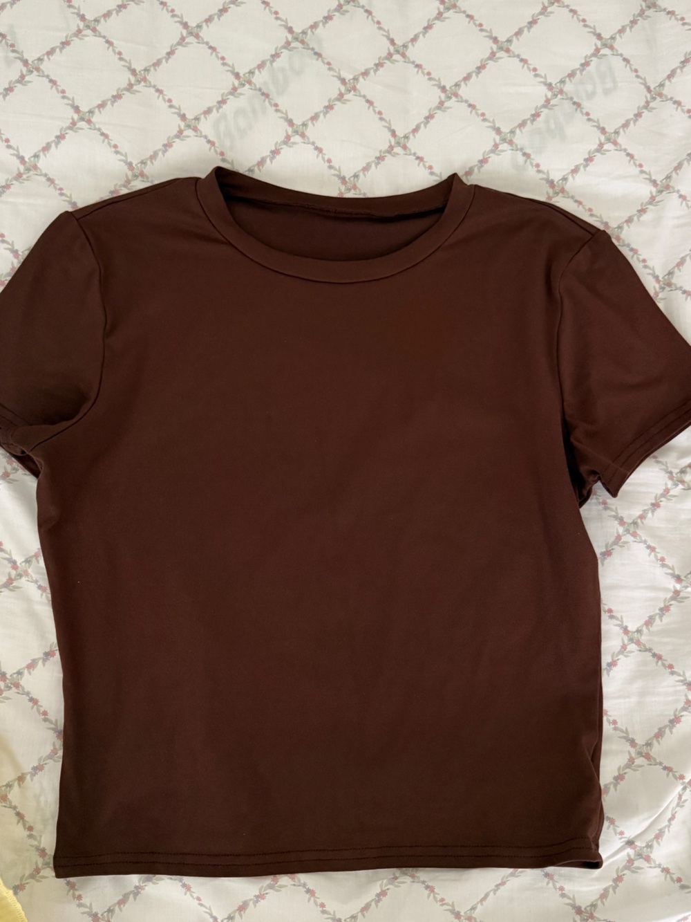 Simple Brown and Green Crew Neck T-Shirts